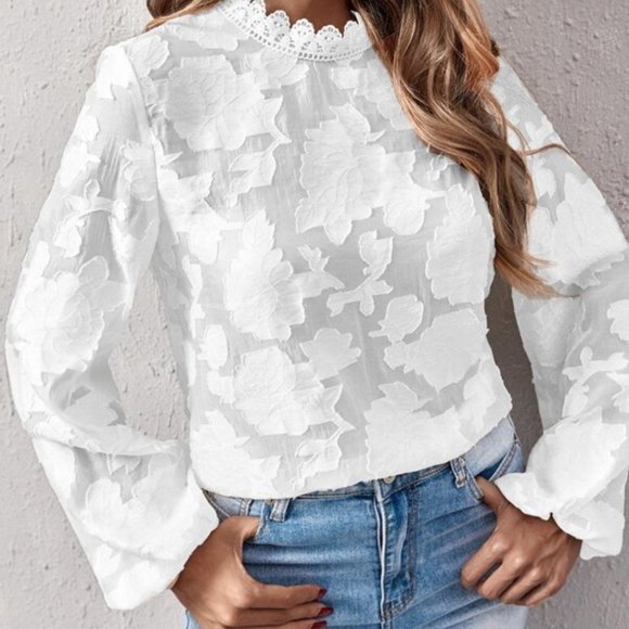 MODA ME COUTURE Tops - Classic Oblique Leaf Print Blouse Top fall winter